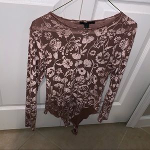 Floral velvet body suit